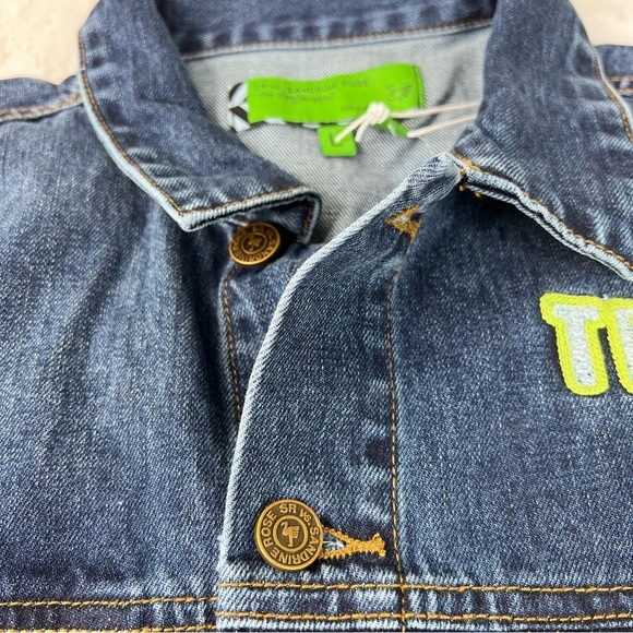 Sandrine Rose Free People Collab Tres Cool Oversized Jean Jacket Size Large - Picture 8 of 9